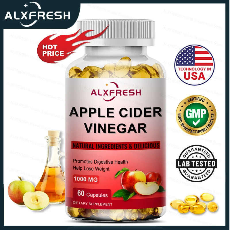 Apple Cider Vinegar Capsules Weight Management Detox Curb Appetite Relieve Bloating & Constipation Healthy Diet