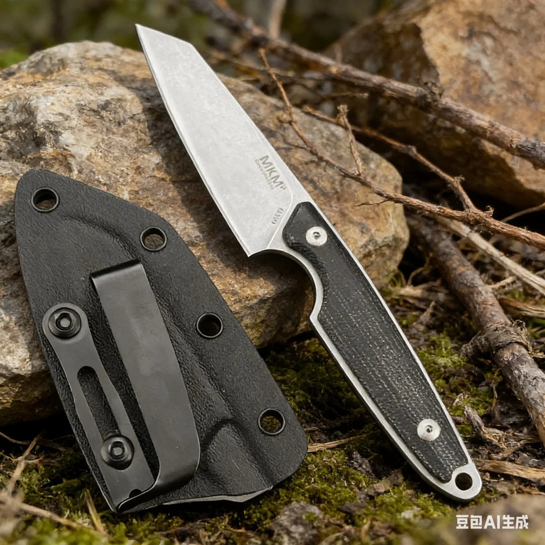 

MKM RMJ Tanto Blade with Kydex Sheath Outdoor Survival Fixed Blade Knife EDC Multifunctional Durable Utility Knife Camping Tools