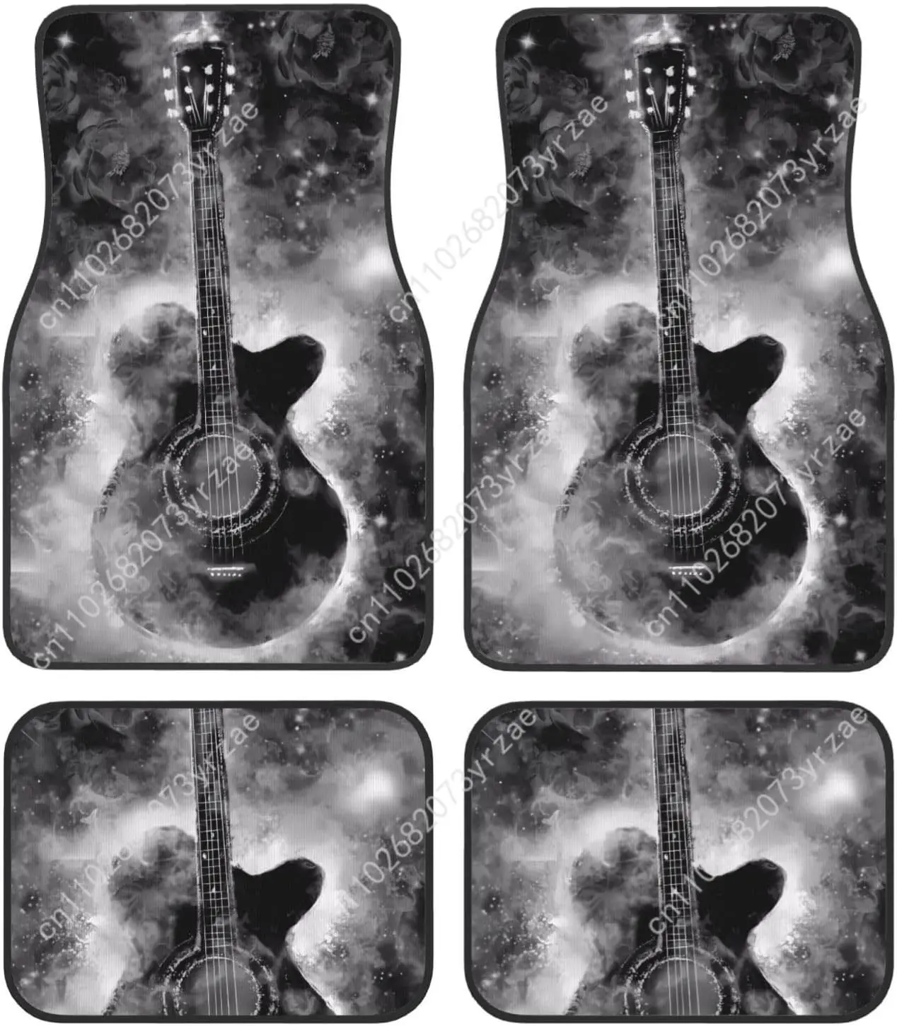 

Rock Roll Guitar 4pcs Universal Car Floor Mats All-Season Fashionable Auto Interio Absorbent Non-Slip Washable Car Floor Mats