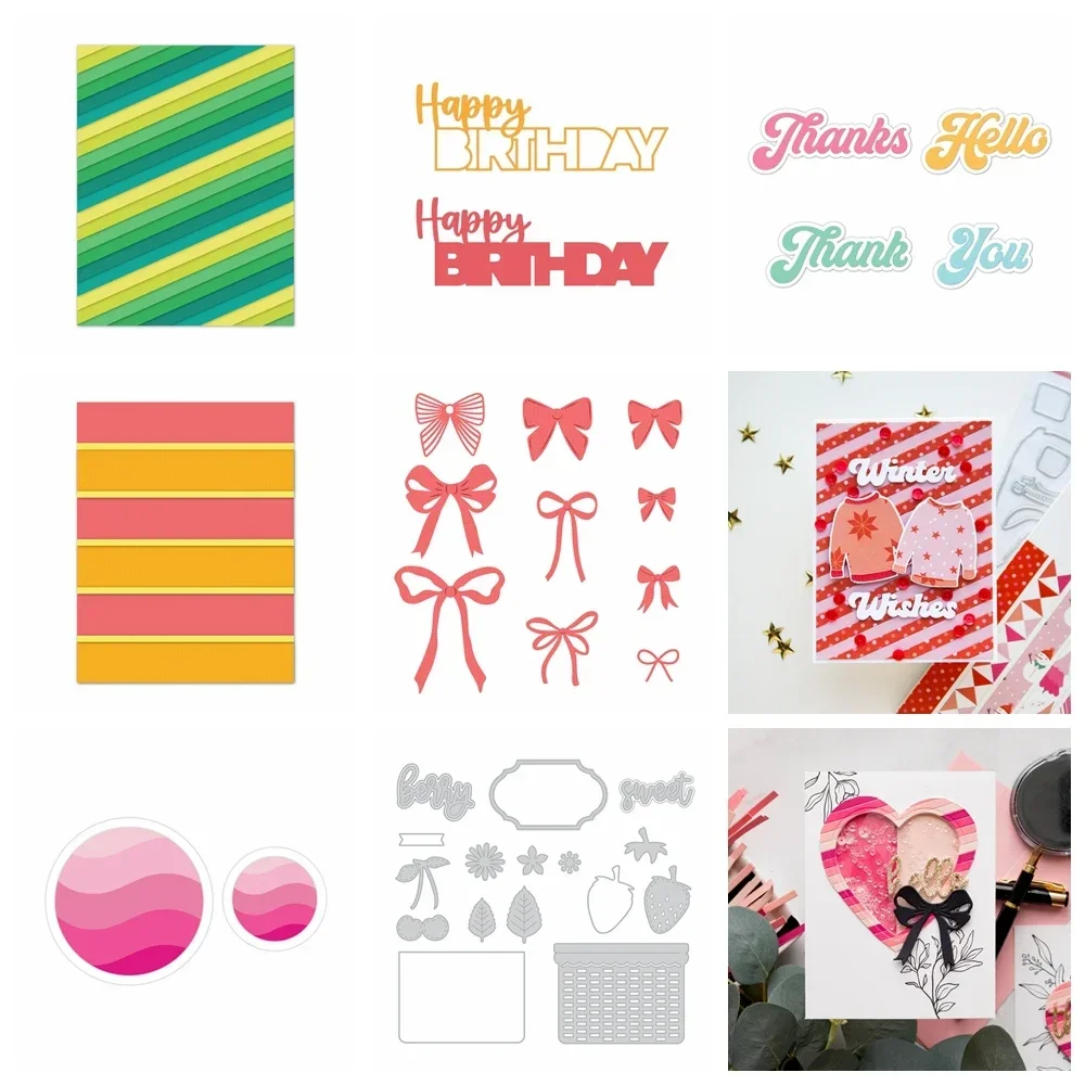 

Круглые полоски линия фон металлические Вырубные штампы счастливого дня рождения спасибо слова смешанные штампы для рукоделия