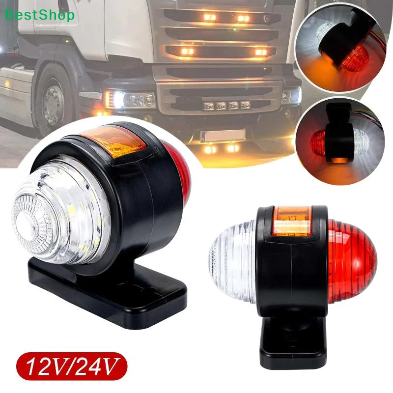 ✈Three Sides LED Side Light Outline Truck Lamp 12 24V For Car Trailer Lorry 25LED Side Marker Light Indicator Rear Lamp