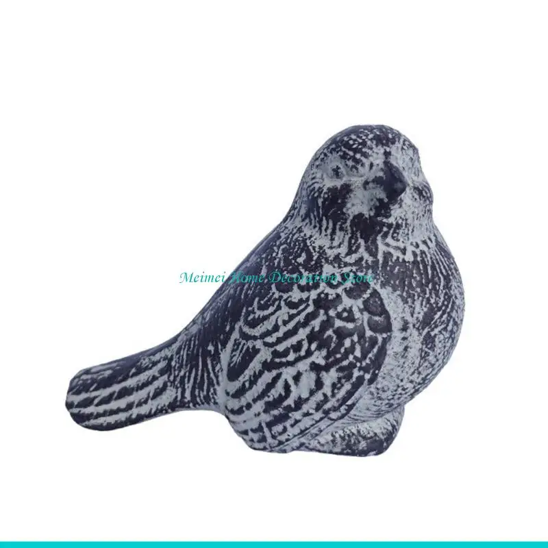 H7BF Antique Styles Iron Bird Sculpture Weather Resistant Garden Patios Art Piece