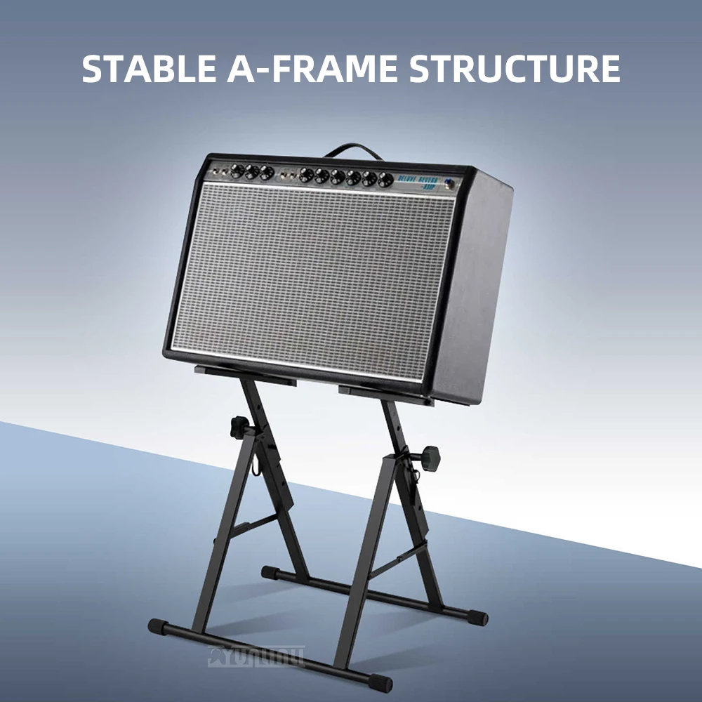Foldable Floor-Standing Rear-Tilt Stand – for Electric Guitar / Amp / Surround Sound Speakers (Home Audio Stand).