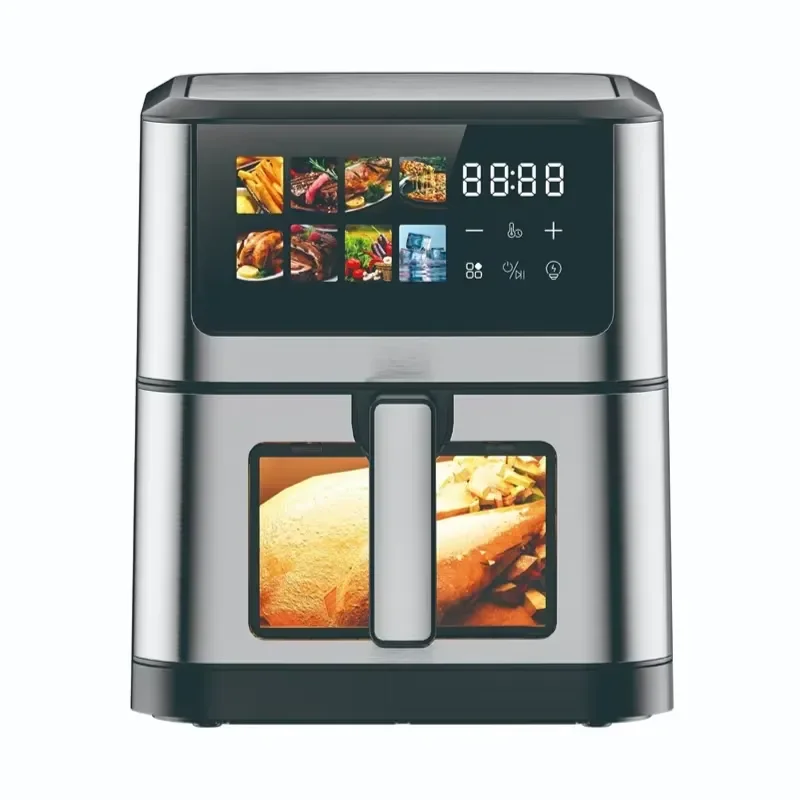 Large 8L/6L color screen intelligent air fryer new household appliances square digital control intelligent