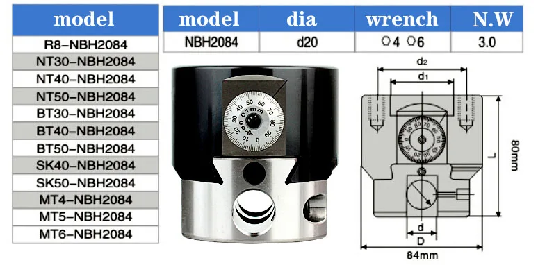 Boring Head NBH2084 Set Boring Head NBH BT30 BT40 BT50 NT30 NT40 NT50 R8 Boring Bar Boring Tool Set NBH2084 Boring Cutter