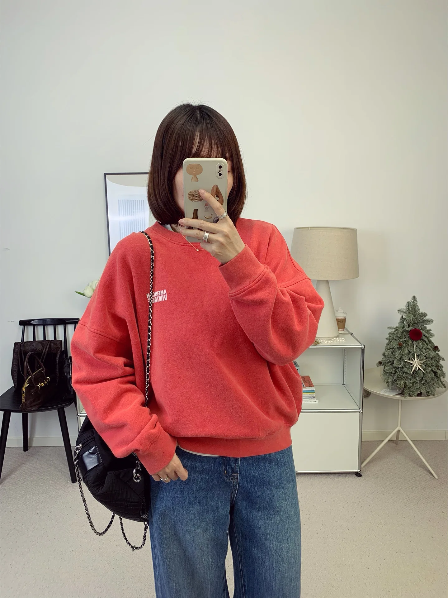 

AMV New Year Berry Red Retro Blo Letter round Ne Loose Sweatirt Elastic Waist Casual Sweatpants Spring Summer Women's S...