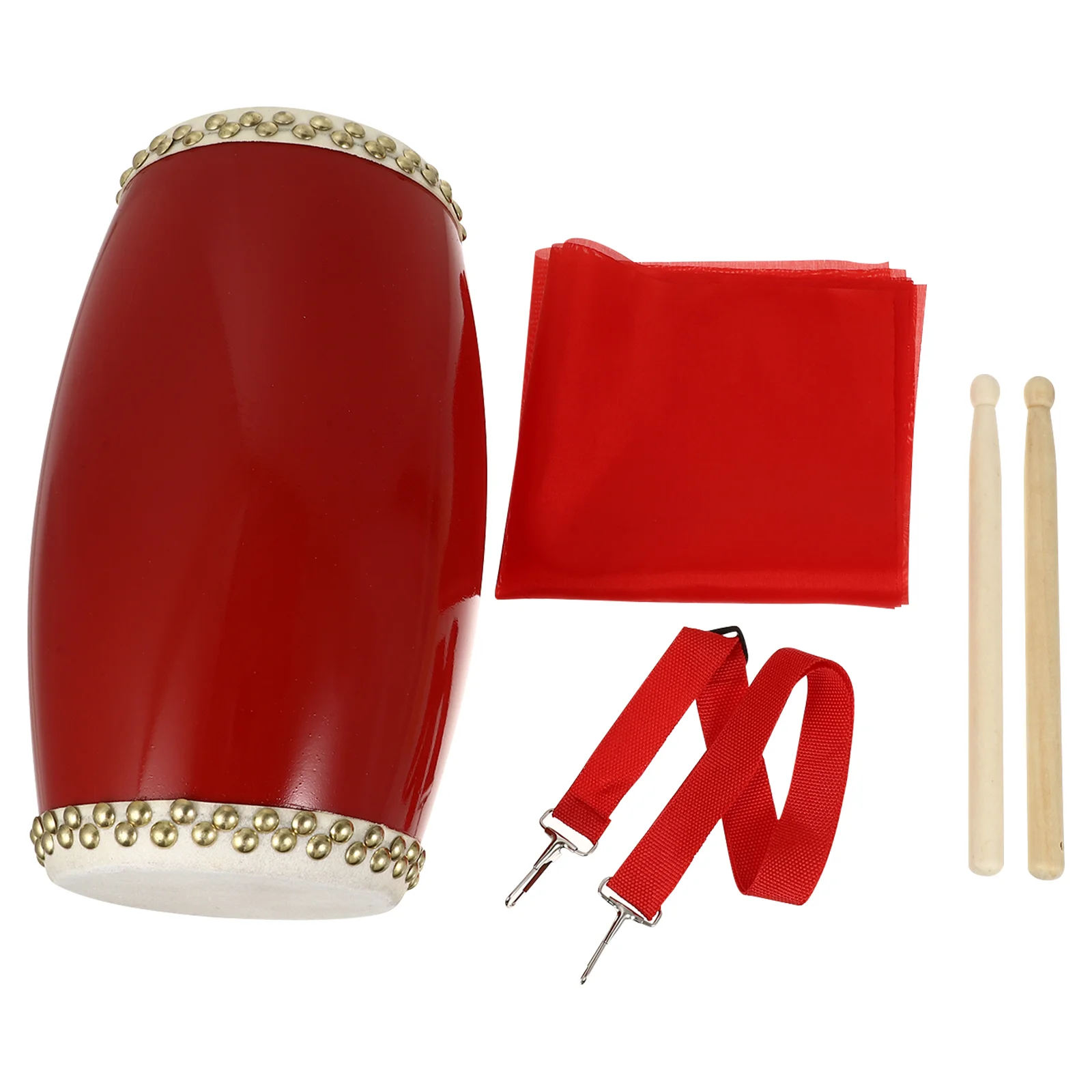 

Hand Drums Waist Cowhide Kit Funny for Celebrations Red Traditional Simple Toddler