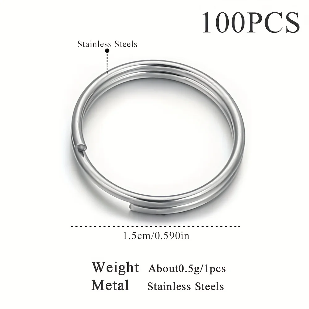 100pcs Silver DIY Jump Rings for Handicraft Accessories
