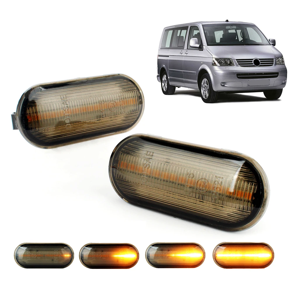 

2pcs For VW T5 Transporter Multivan 2003 2004 2005-2010 Led Dynamic Side Marker Turn Signal Light Sequential Blinker Light