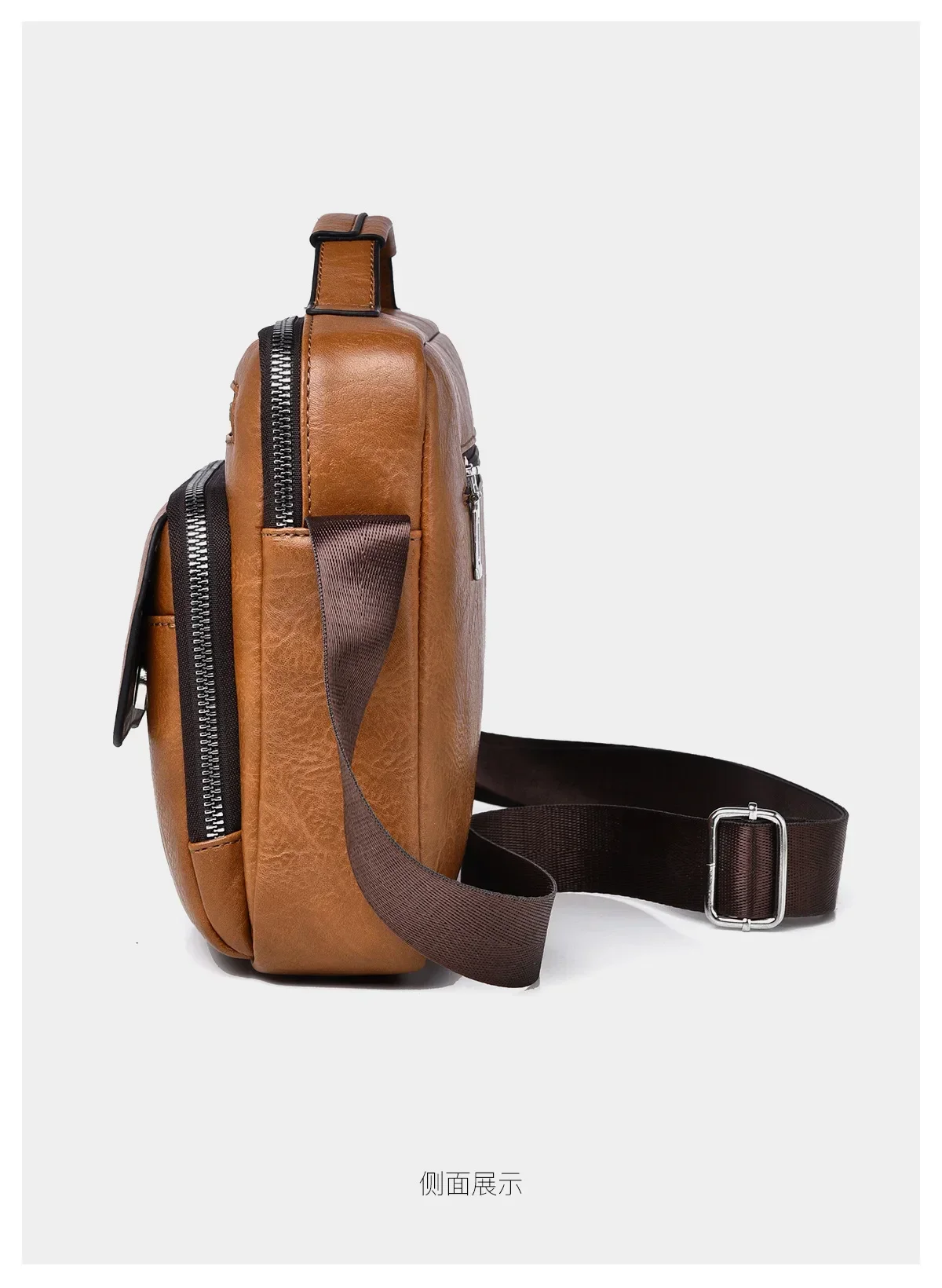 WEIXIER Marken-Herren-Umhängetasche aus PU-Leder mit Großer Kapazität und Mehreren Taschen, Hand- und Schultertasche für Geschäftsreisen und Outdoor-Aktivitäten – Detail 23