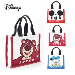 Bolso de mano de Mickey Mouse para mujer, bolsa de compras de gran capacidad con dibujo de oso de fresa, de un solo hombro, novedad de 2022