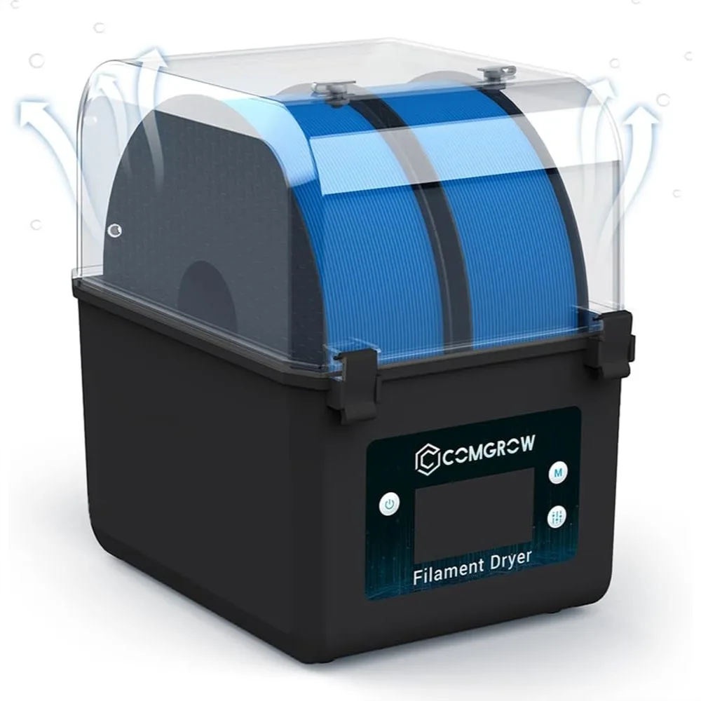 

Filament Dryer, Large-Capacity 3D Filament Dehydrator for 2KG Spools, Compatible with 1.75mm 2.85mm PLA PETG TPU ABS