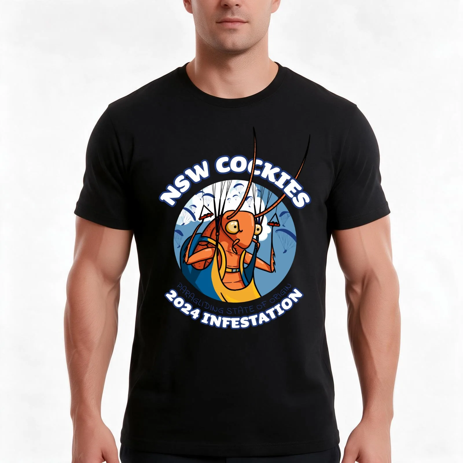 2024 NSW Cockroaches - Paragliding State of Origin T-Shirt, Summer Casual Cotton Tee, Oversized Streetwear Tops, 100% Cotton