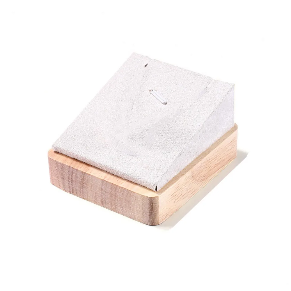 

Подставка для украшений из искусственной кожи/бархата, деревянная, портативная, ручной работы, органайзер для ювелирных изделий, лотки с плоским дном, экономия места