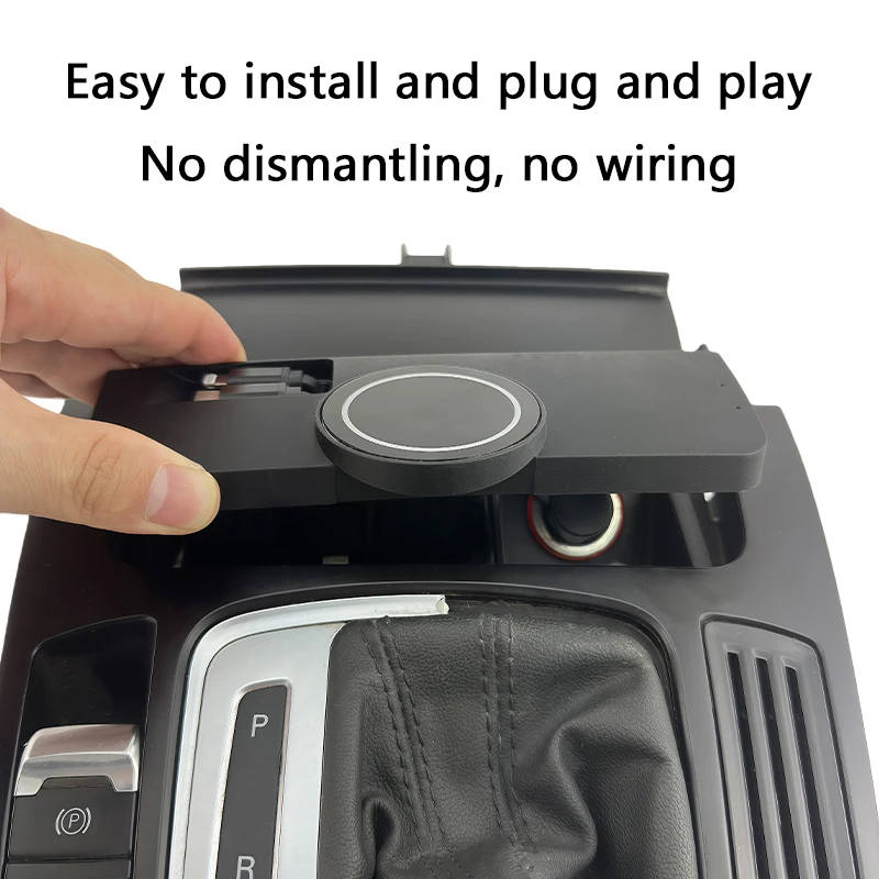 For Audi Q5/A4L/A5/RS4/RS5 magnetic wireless car charger with built-in retractable data cable for fast charging For Samsung view 4
