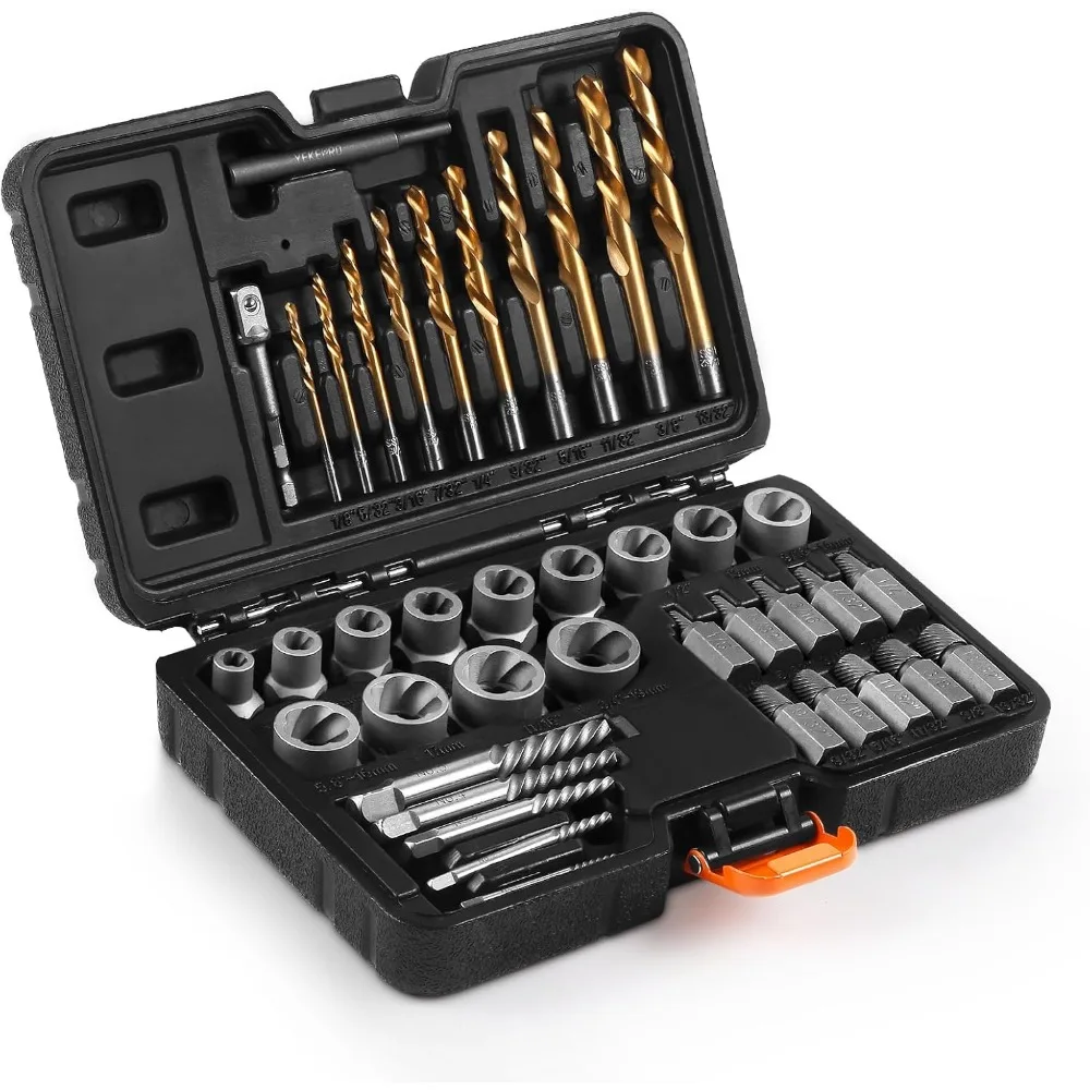 

40-Piece Bolt & Screw Extractor Kit with Left-Hand Cobalt Drill Bits for Easy Removal of Damaged or Rusted Fasteners