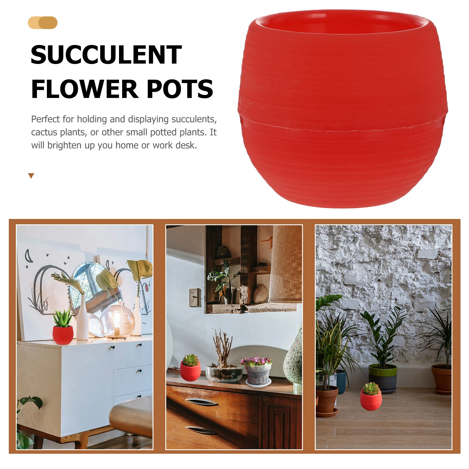 

Succulent Plant Pots Cactus Flower Planters Decor Indoor Multicolor Floral for Plants