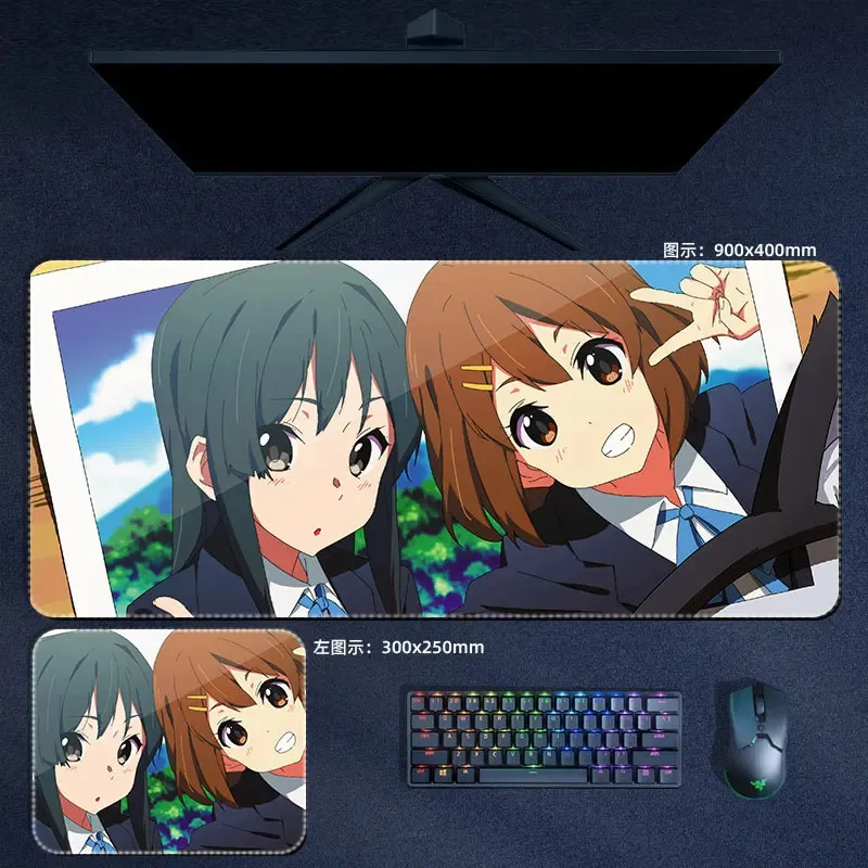 Kawaii XXL School Band Anime Girl Extra Large Thick Mouse Pad Non-Slip Rubber Stitched Desk Mat Cute Gift for PC Laptop Esports