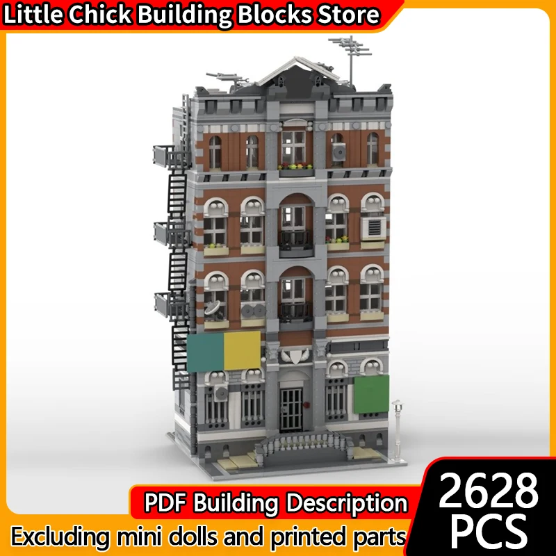 

Модель City Street View MOC, строительные кирпичи, жилая квартира, модульная технология, детские праздничные подарки, сборные игрушки, костюм