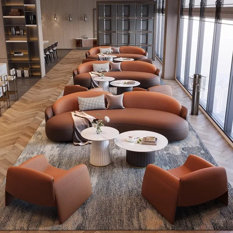

Lobby VIP Club Curved Sofa Modern Simple Commercial Rest Area Reception