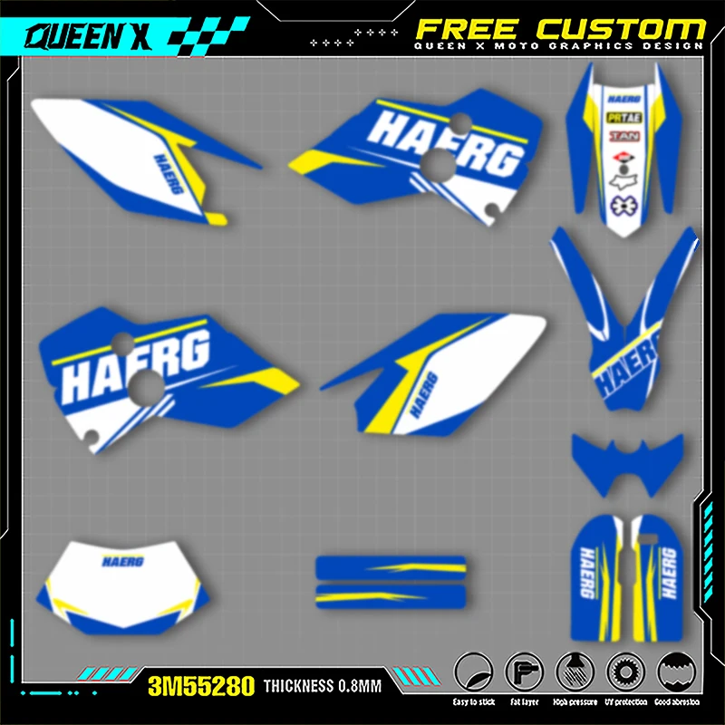 

Queen X MOTOR For HUSABERG FE 2001 2002 2003 2004 2005 Custom Motorcycle Graphics Decals Stickers Kits 005