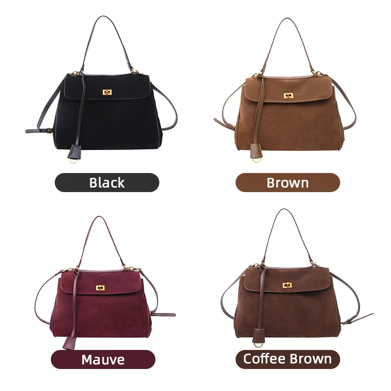 Frosted Berry Purple Tote Bag|Fall and Winter Trend Fashion Style|Single Shoulder Crossbody Bag