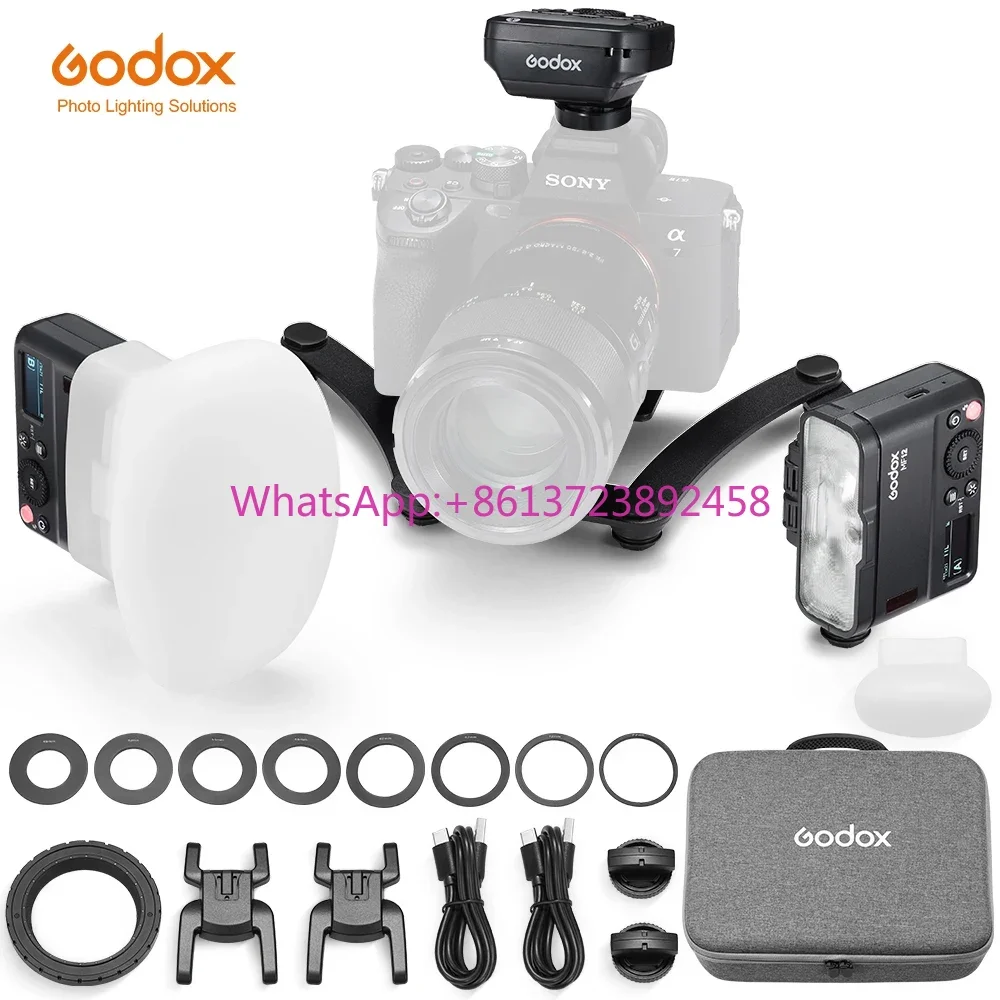 

go.dox MF12 MF12-DK1 den.tal Photography Lighting Mini macro Dual flash with Diffuser for Oral Cavity Insect Close-up Shooting