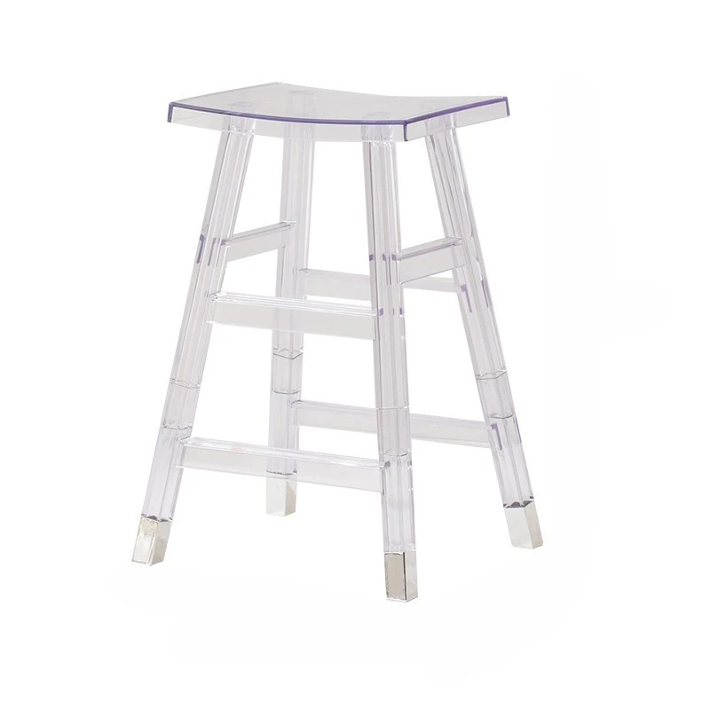 

Nordic designer transparent backrest Internet celebrity bar chair Reception bar Cafe Milk tea shop High bar bench chair