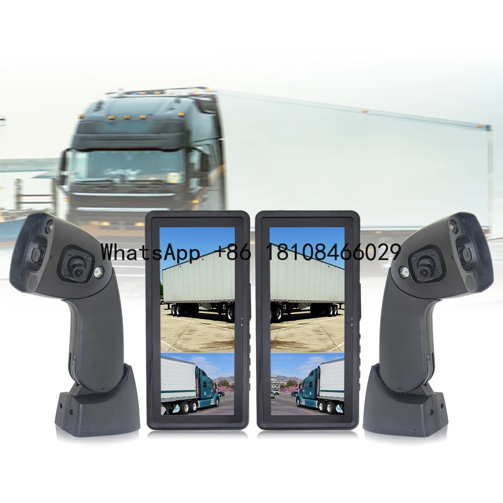 Europe R46 Blind Spot Detection Side Split View Mirror Monitor Camera System with 12.3 Inch HD Panel for Bus Camper Van Caravan