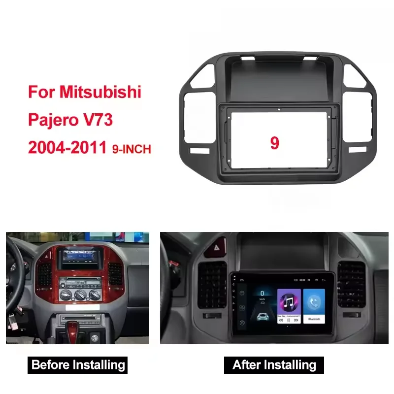 Accessori auto per Mitsubishi Pajero V73 2004-2011 9 pollici Fascia telaio autoradio android cruscotto auto lettore dvd telaio