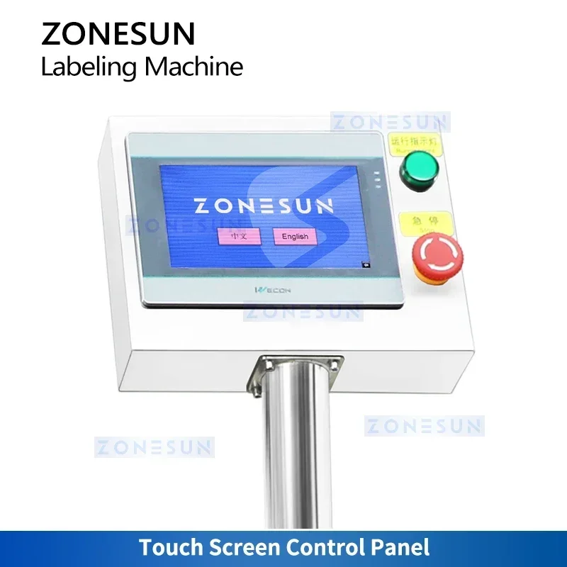 ZONESUN ZS-TB822R Automatic Bottle Neck and Body Labeling Machine Wrap Around Label Applicator Equipment