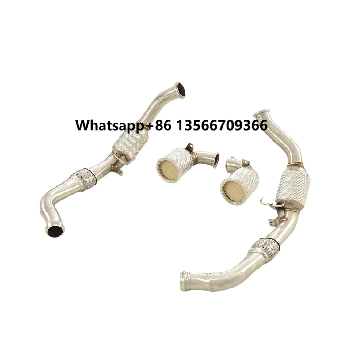 

High Performance Active Sound Exhaust Muffler 300 Cells Downpipe with Heat Shield for Porsche Panamera 976