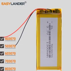 503070 3.7V 1300mAh Lithium Li-ion Polymer Battery 483070 Batteries 403070 603070 703070 803070
