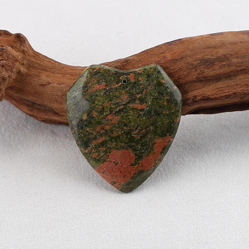 

Натуральные бусины из унакита в форме щита для изготовления украшений, бусины из натуральных камней ручной работы