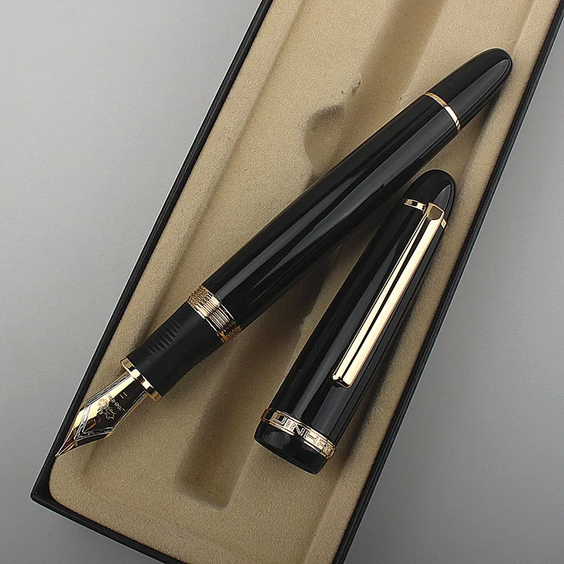 

New Jinhao X850 metal Fountain Pen black gold EF F iridium Nib School Office supplies Ink Pens Gift Stationery