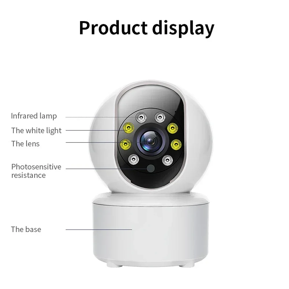 2MP Smart WiFi Camera Home Indoor Security Full Color Night Vision Motion Detection Surveillance Camera