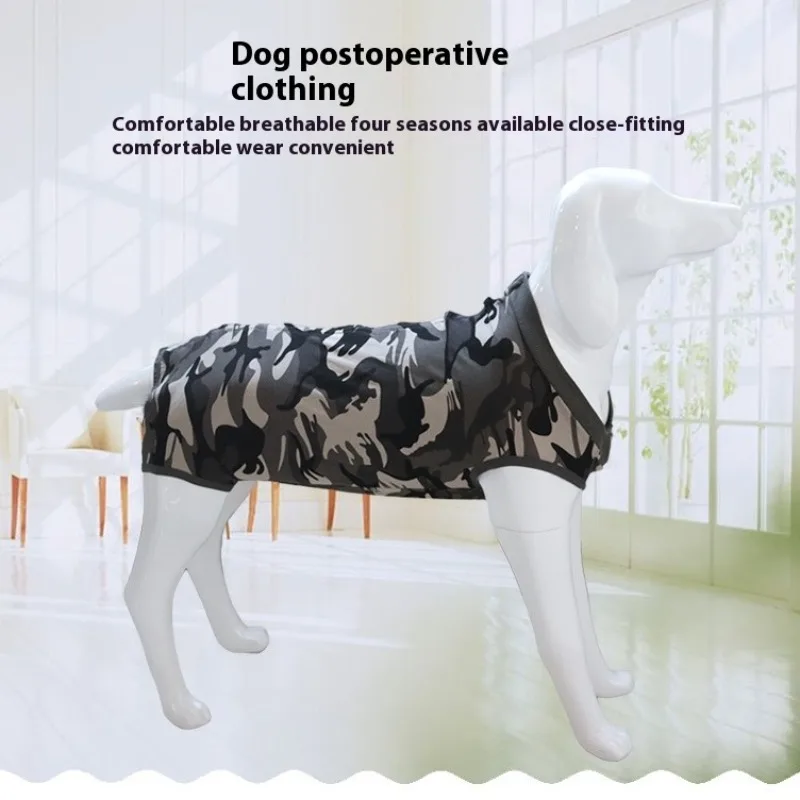 Dog Recovery Suit After Surgery Spay Neuter Large Breed Belly Wrap Protective Camo Stripes Puppy Weaning Clothes Anti Lick