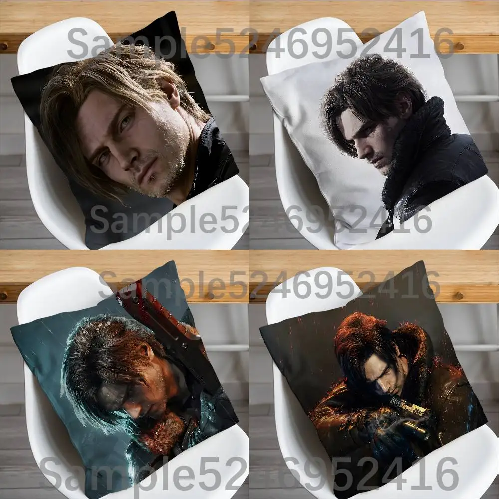 L-Leon Resident Evil 9 RE9 Pillow Case Short Plush Sofa Decorative Gift Home Double-sided Printing Cushio