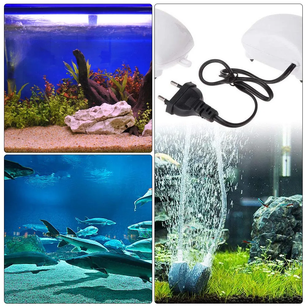 

1Set Fish Tank Oxygen Aerator Pump Single Hole Aquarium Air Pump Eu Plug Noise Reduction High Efficiency Stable Venting