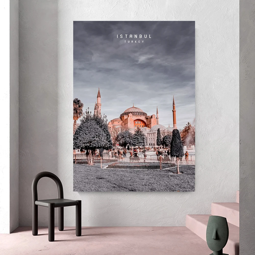 Istanbul Turkey Landscap Poster Print Mosque Sunrise Art Canvas Painting Tower Photo Bedroom Travel Wall Decoration Wall Picture