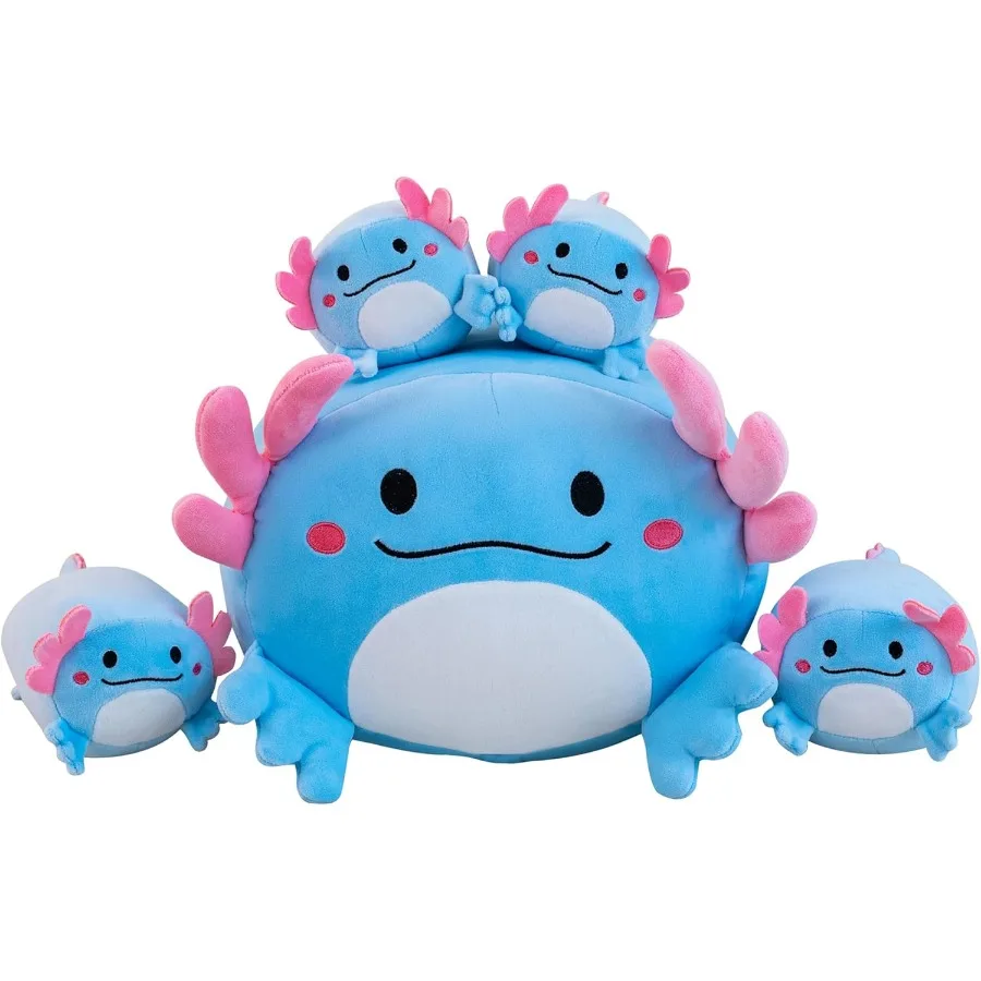 

16 Soft Jumbo Axolotl Plush with 4 Baby Plushies in Tummy Cute Axolotl Stuffed Animals in Pastel Colors Ideal Christmas and Bir