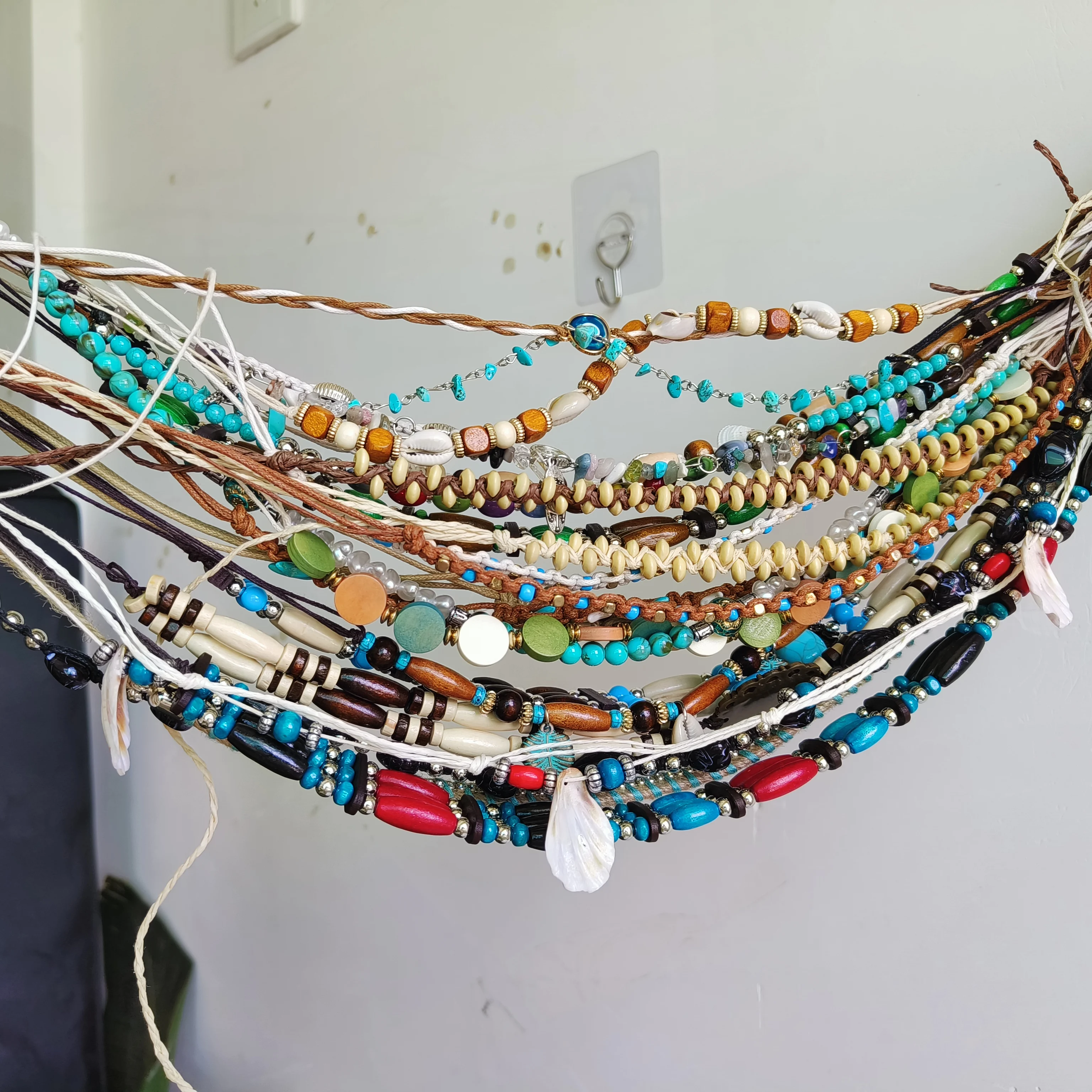 Turquoise Hat accessories Bohemian dyed wooden beads for hat band fedora hat decoration straw hat band Waist rope  wholesale