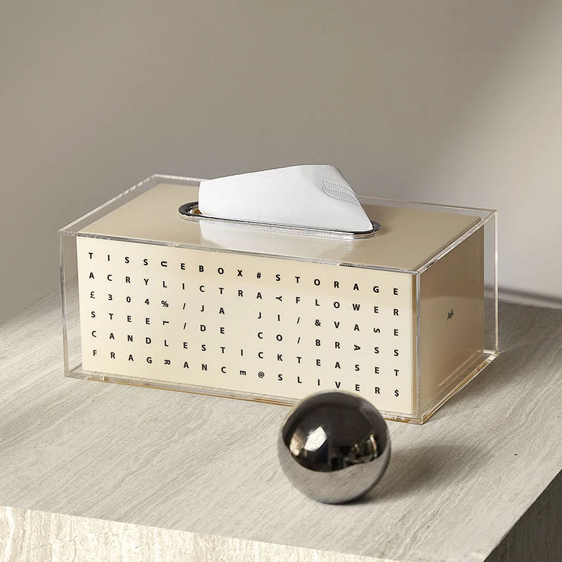 

Light luxury modern minimalist acrylic creative tissue box, high-end pumping carton storage, pumping box