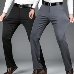 Pantaloni da uomo Casual da lavoro di moda sottile estiva da uomo pantaloni lunghi pantaloni da cerimonia elastici a maniche dritte da uomo Plus Size 29-40