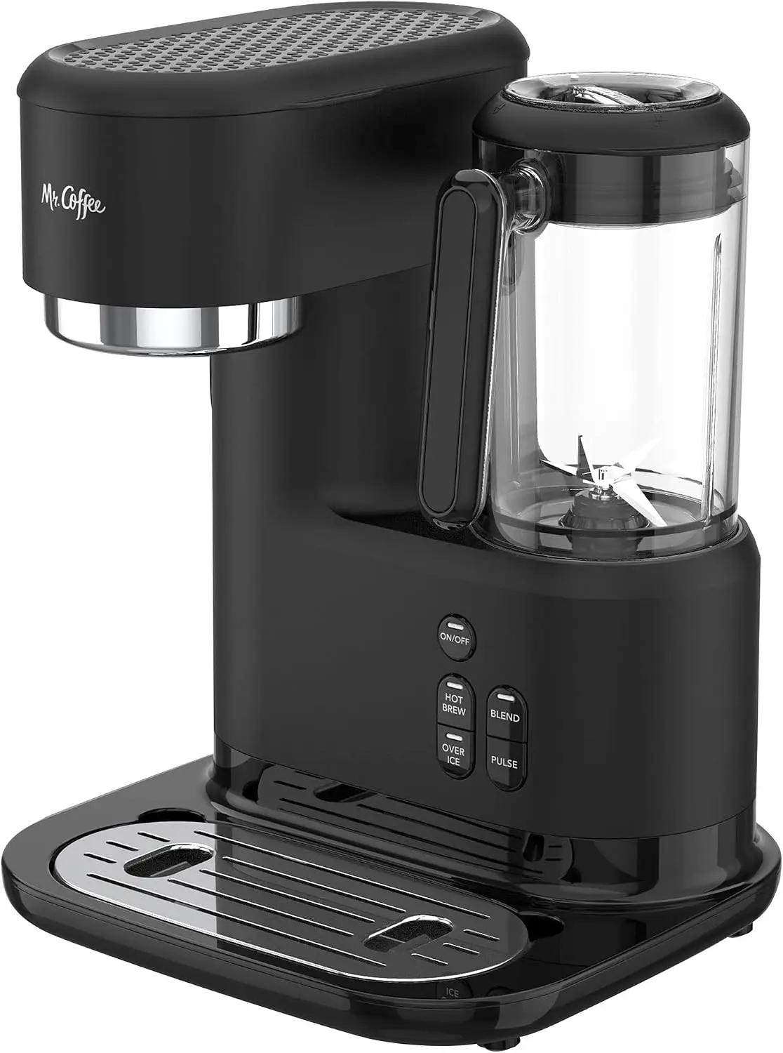3-in-1 Single-Serve Iced and Hot Coffee/Tea Maker with Blender with Reusable Filter, Scoop, Recipe Book, 2 Tumblers, Lids