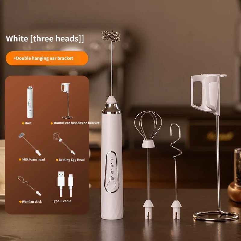 Electric milk frother, coffee foamer, household cream whisk, handheld small stirring stick, wireless egg beater