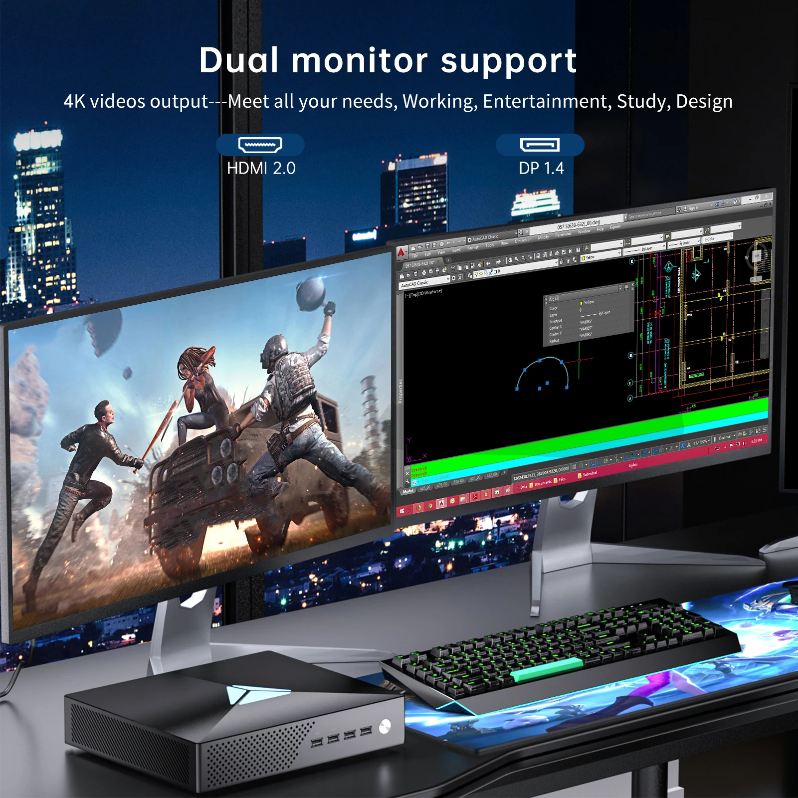 MSECORE MV200 Intel Core I9-10900F GTX1050TI Discrete Card Mini PC Windows 11 Game Desktop Computer HTPC Portable DDR4 NVMe 4K