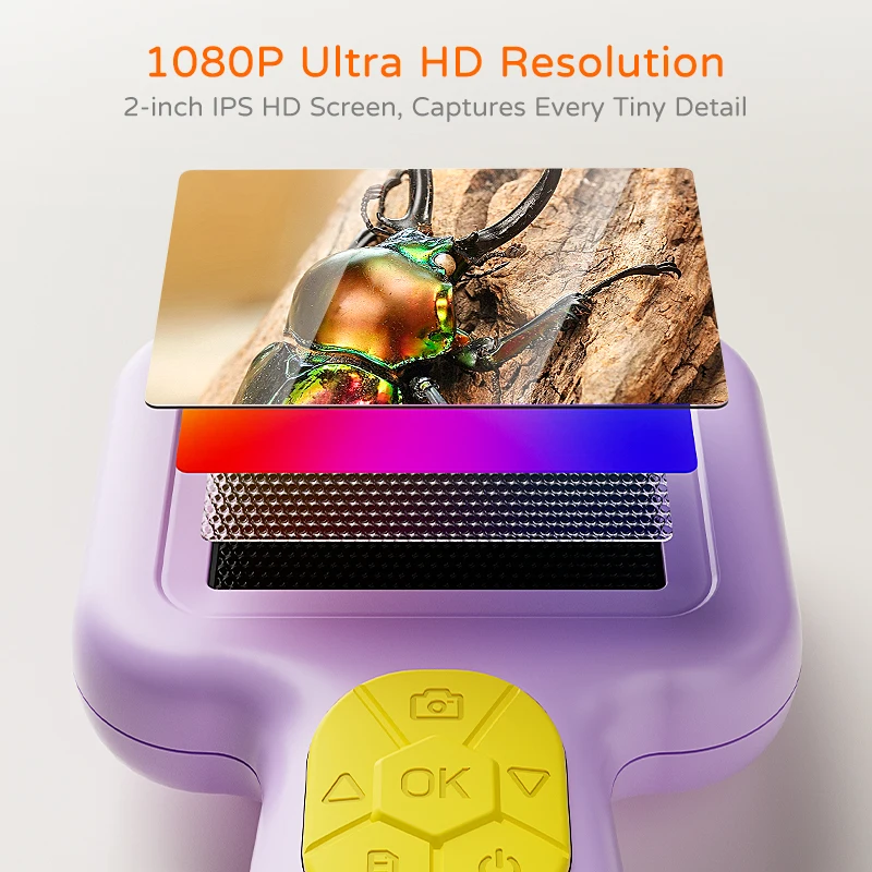 Handheld Digital Magnifier with 180° Rotatable Lens 2.0MP Dual Camera 2.0’’ Screen 8LEDs Video Portable Electronic Microscope