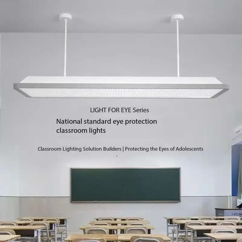 Full - Spectrum Classroom & Library Light,Anti - glare Design Grease Panels Classroom Eye Protection Chandelier