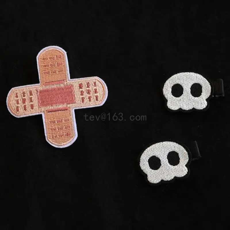 Goth Skull Hair Clip Halloween Party Headwear for Woman Girls Halloween Taking Photo Bangs Hairpin